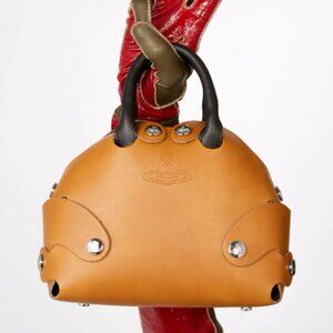 Vivienne Westwood Tan Mini Bag with Silver Accents